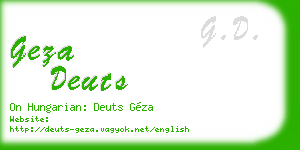 geza deuts business card